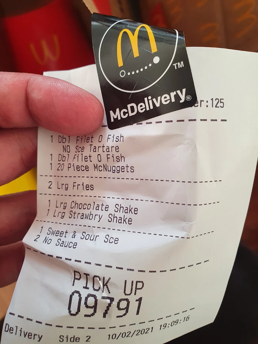 Menu, McDonald's Lilydale