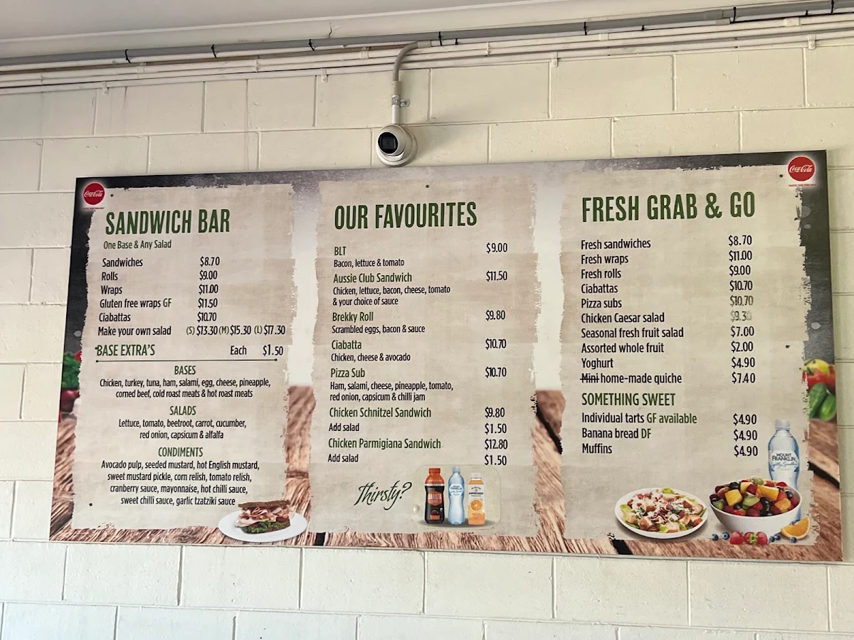 Menu, Australian Snack Bar