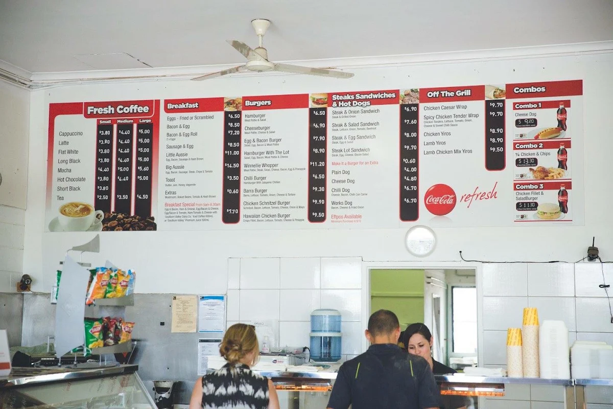 Menu, Australian Snack Bar