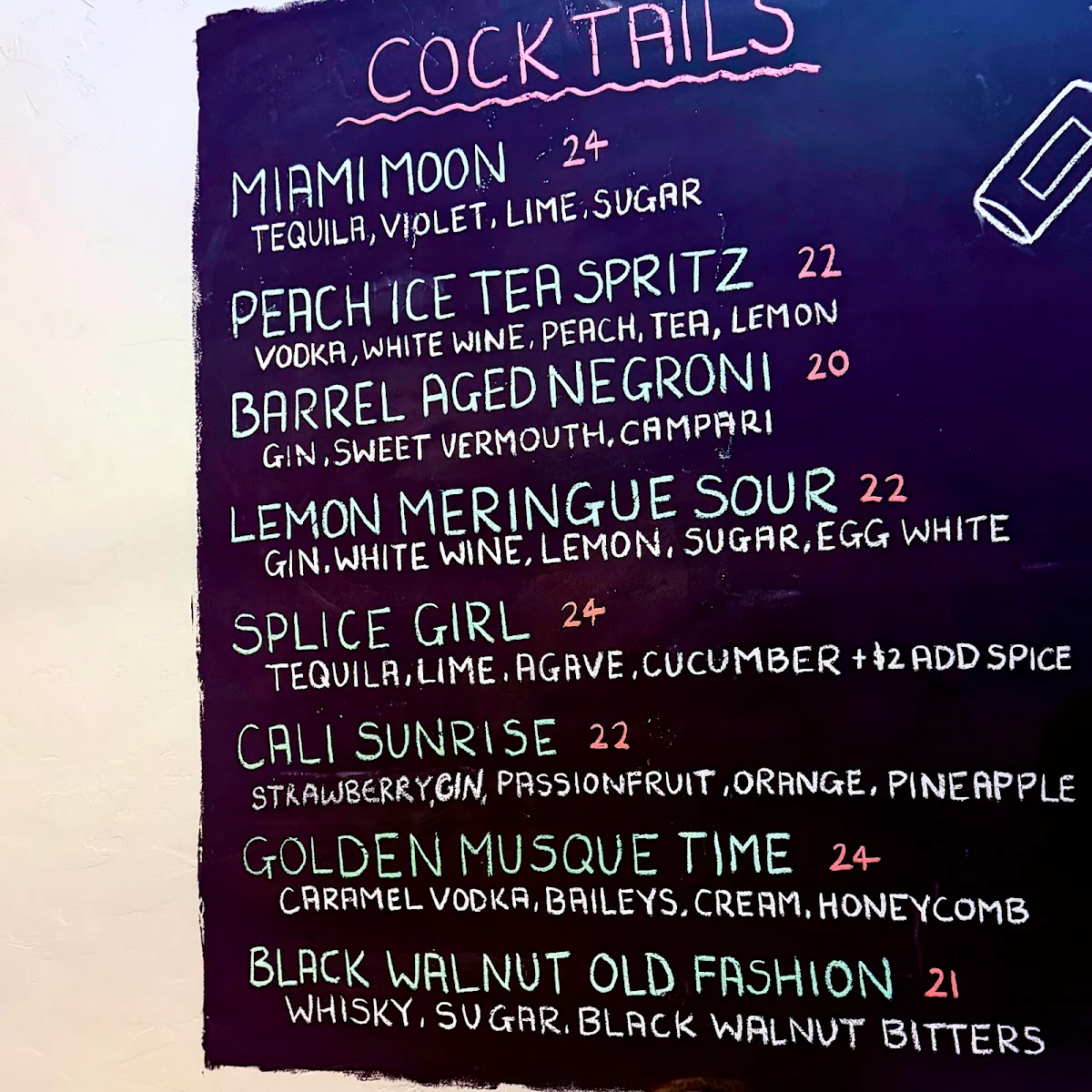 Menu, Bar:Musque