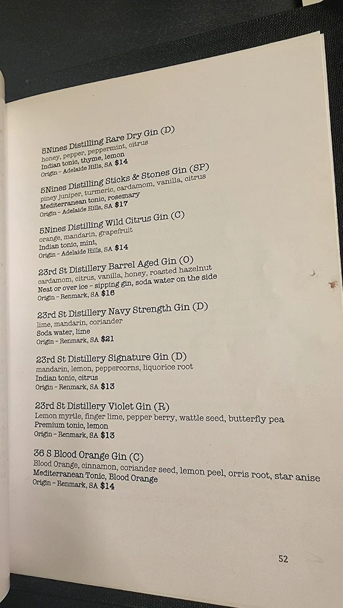 Menu, Bar:Musque