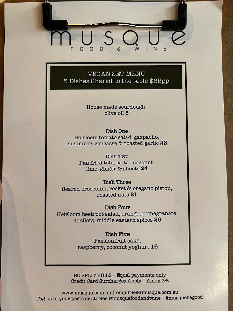 Menu, Bar:Musque
