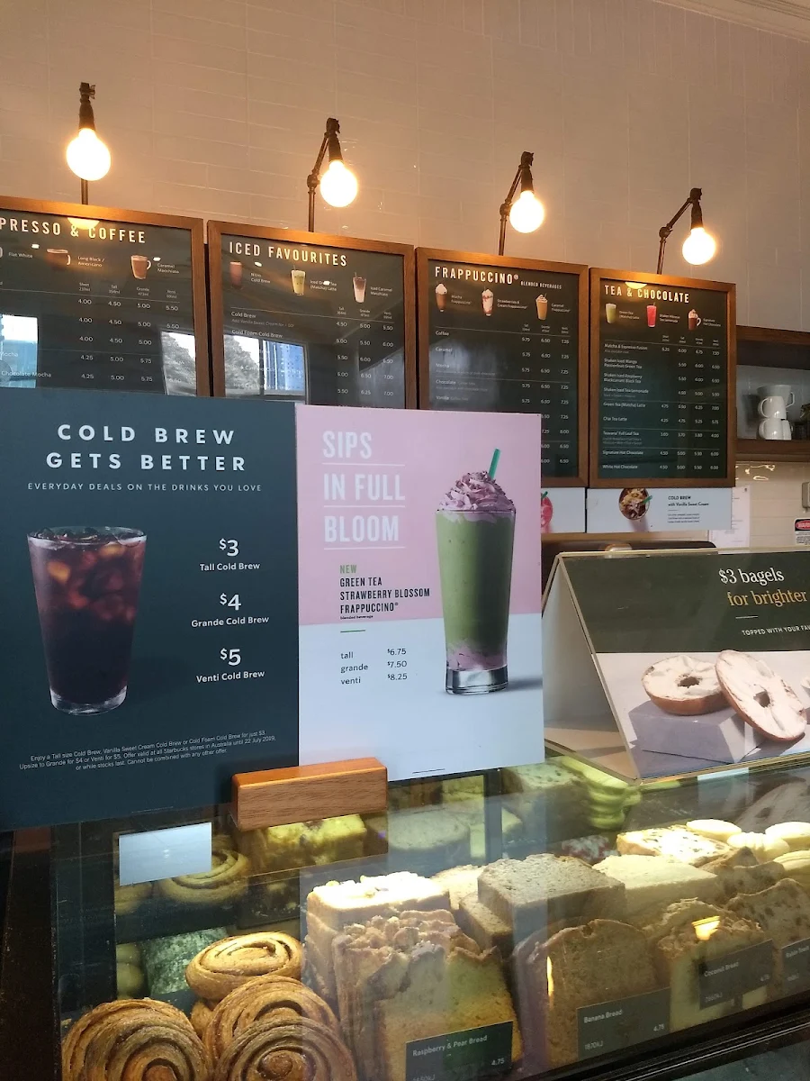 Menu, Starbucks South Brisbane