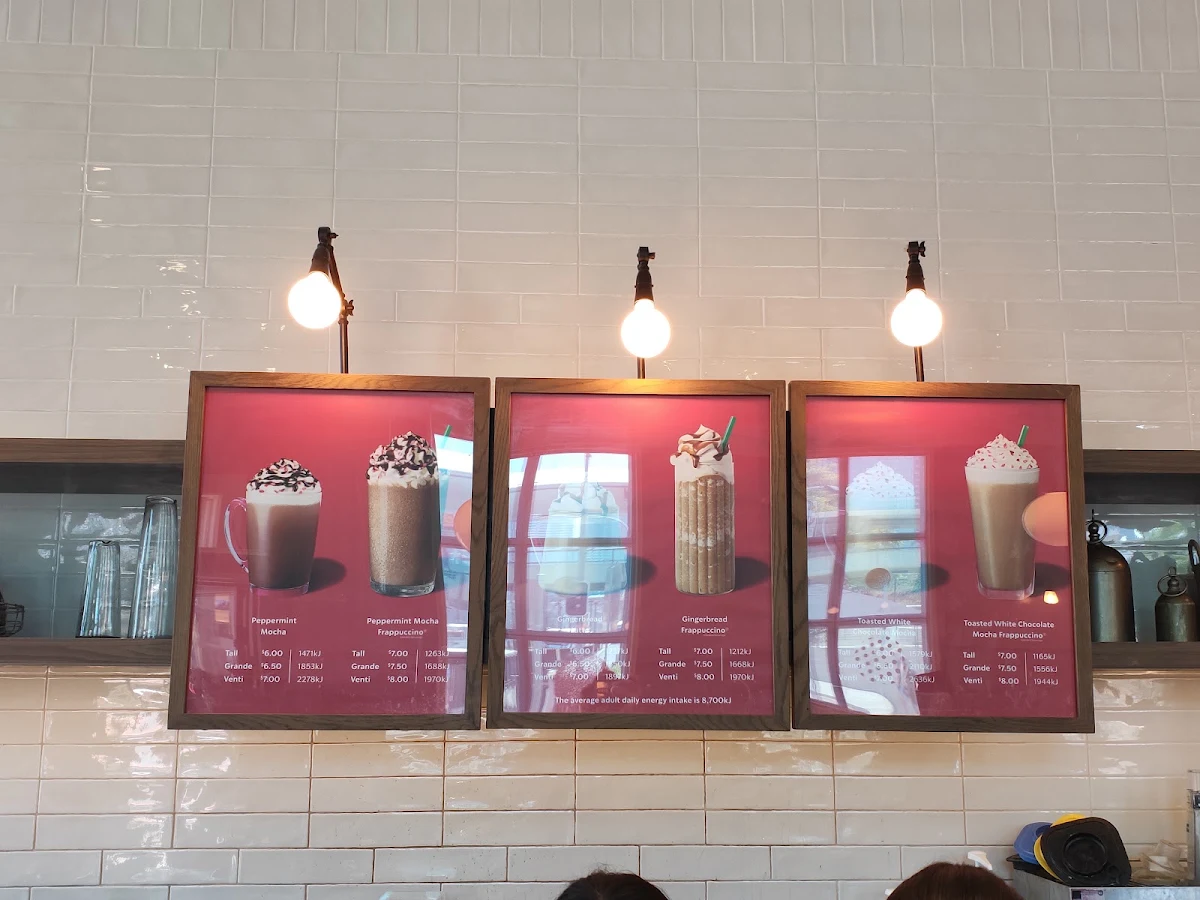 Menu, Starbucks South Brisbane