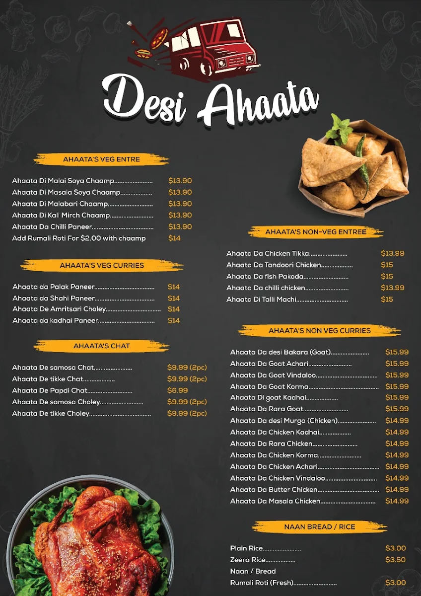 Menu, DESI AHAATA