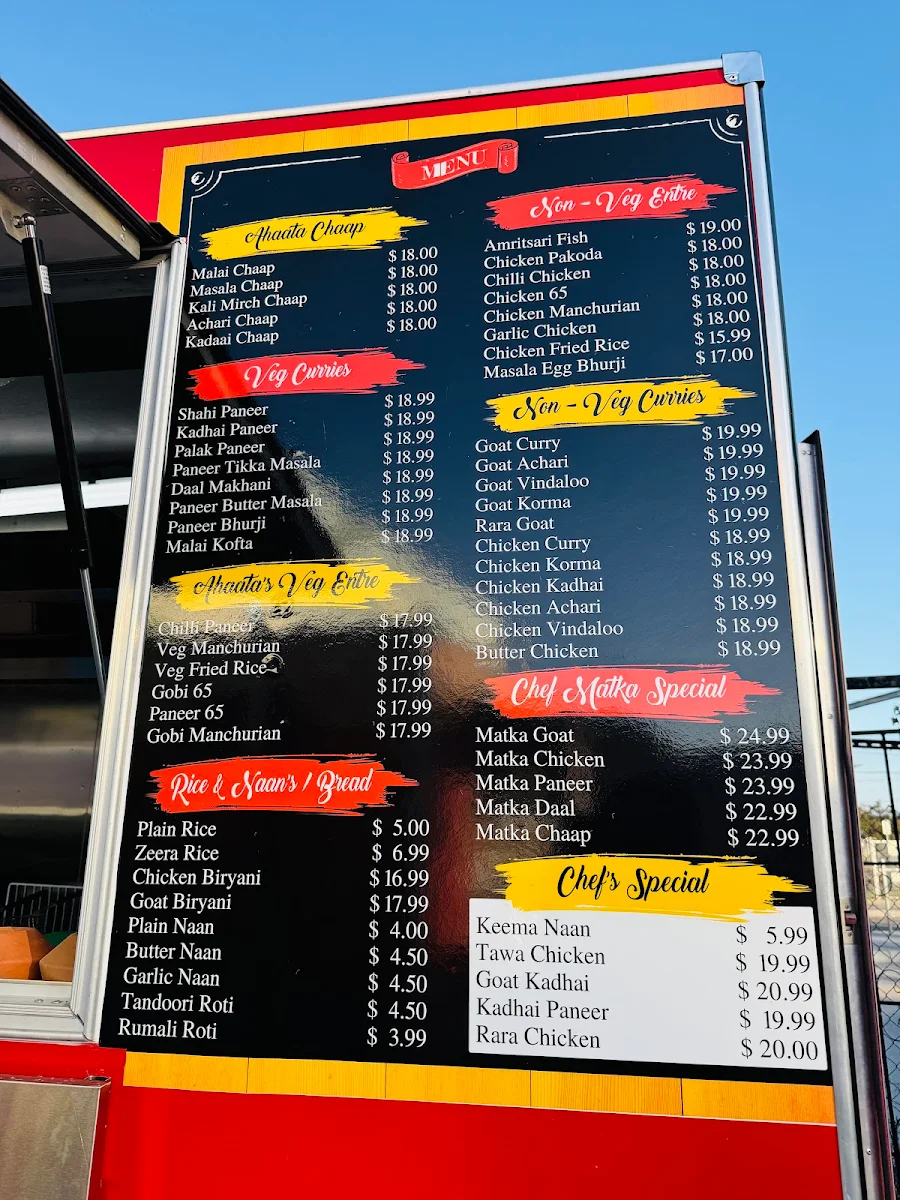 Menu, DESI AHAATA
