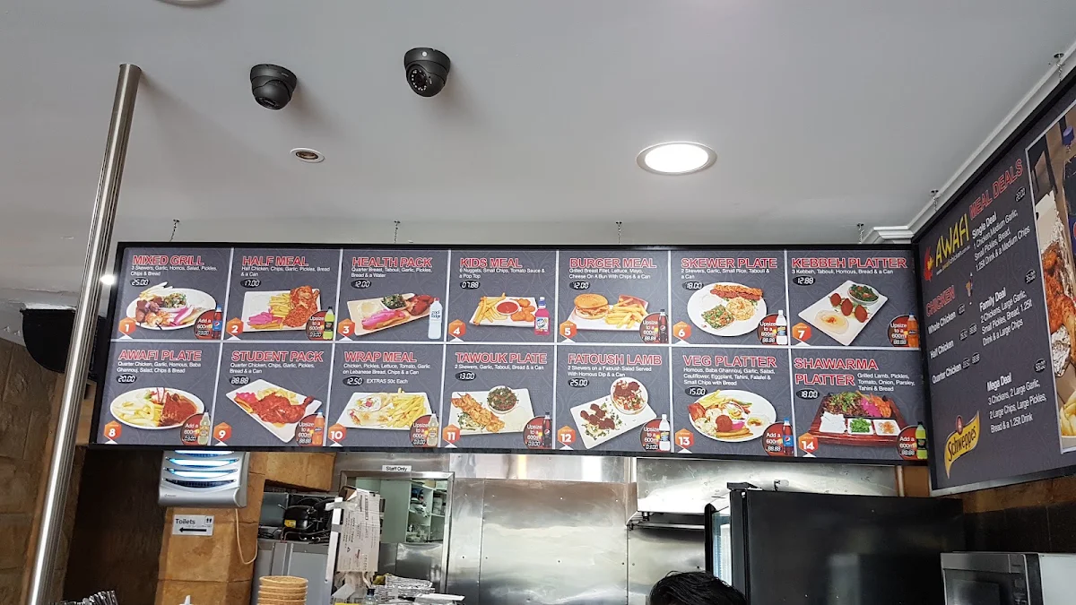Menu, Awafi Charcoal Chicken