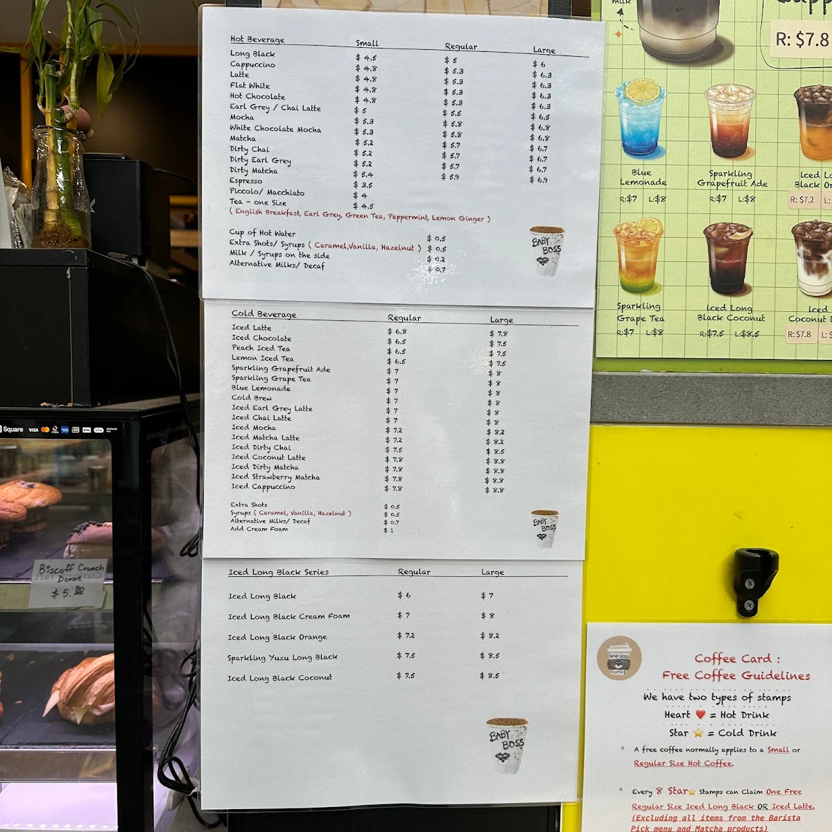 Menu, Baby Boss Coffee