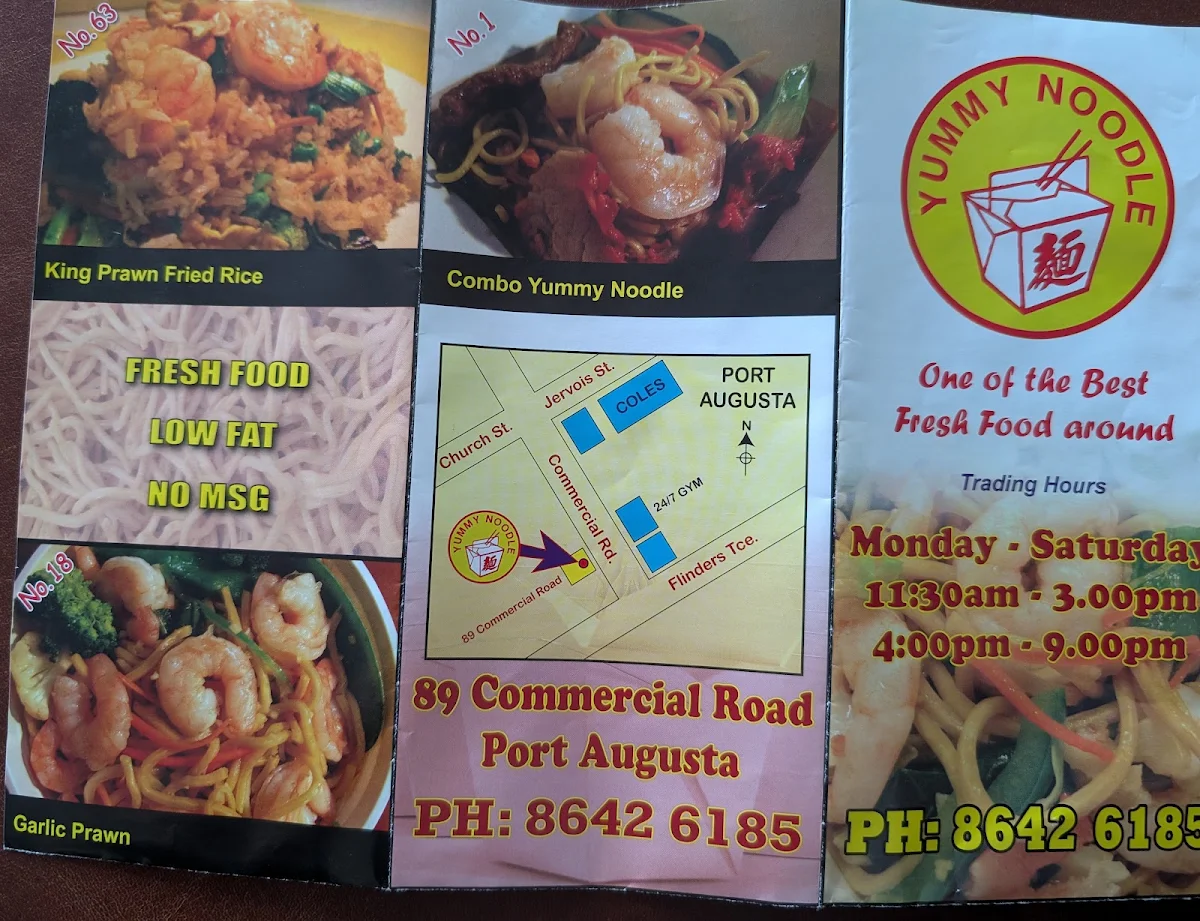 Menu, Yummy Noodle Port Augusta