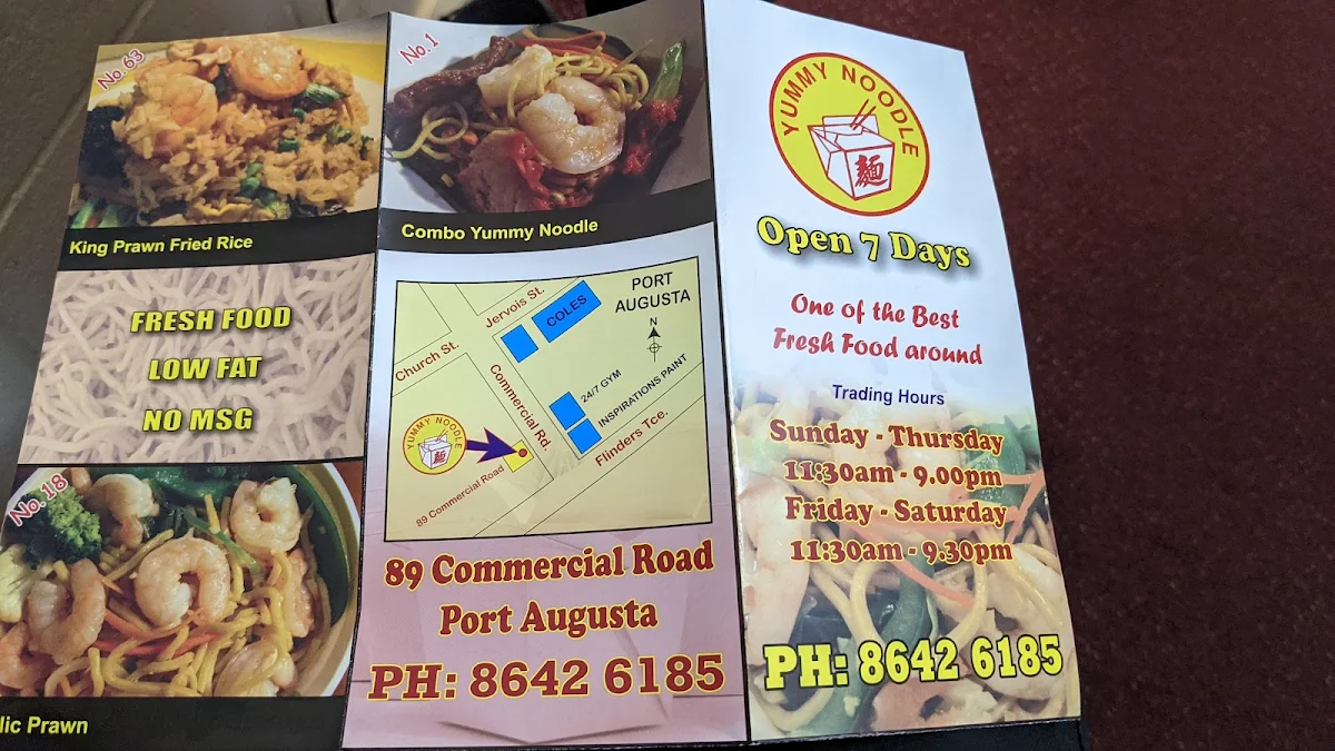 Menu, Yummy Noodle Port Augusta