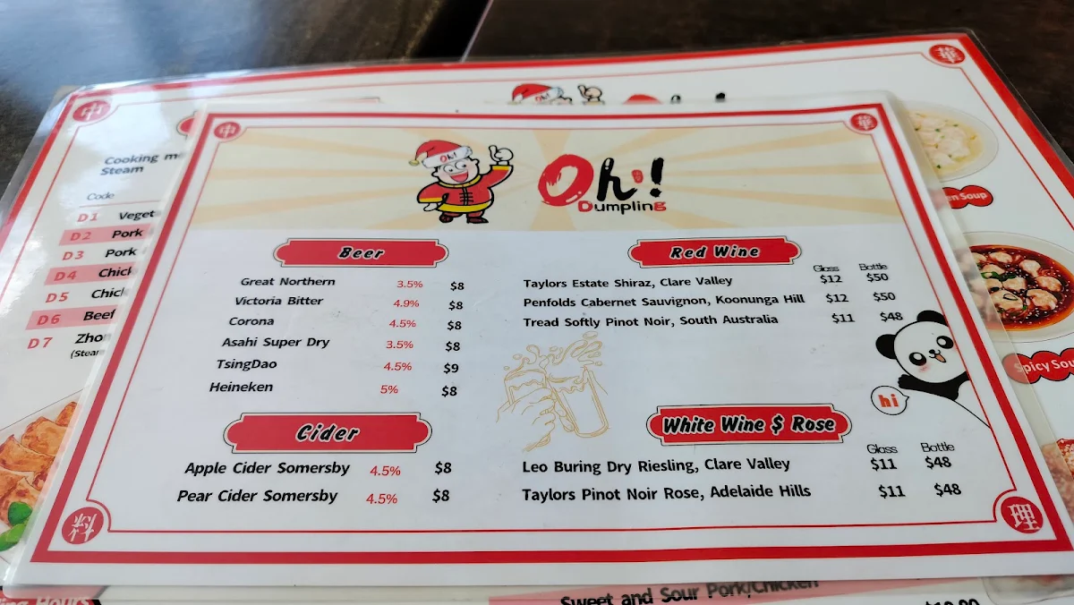 Menu, Oh Dumpling