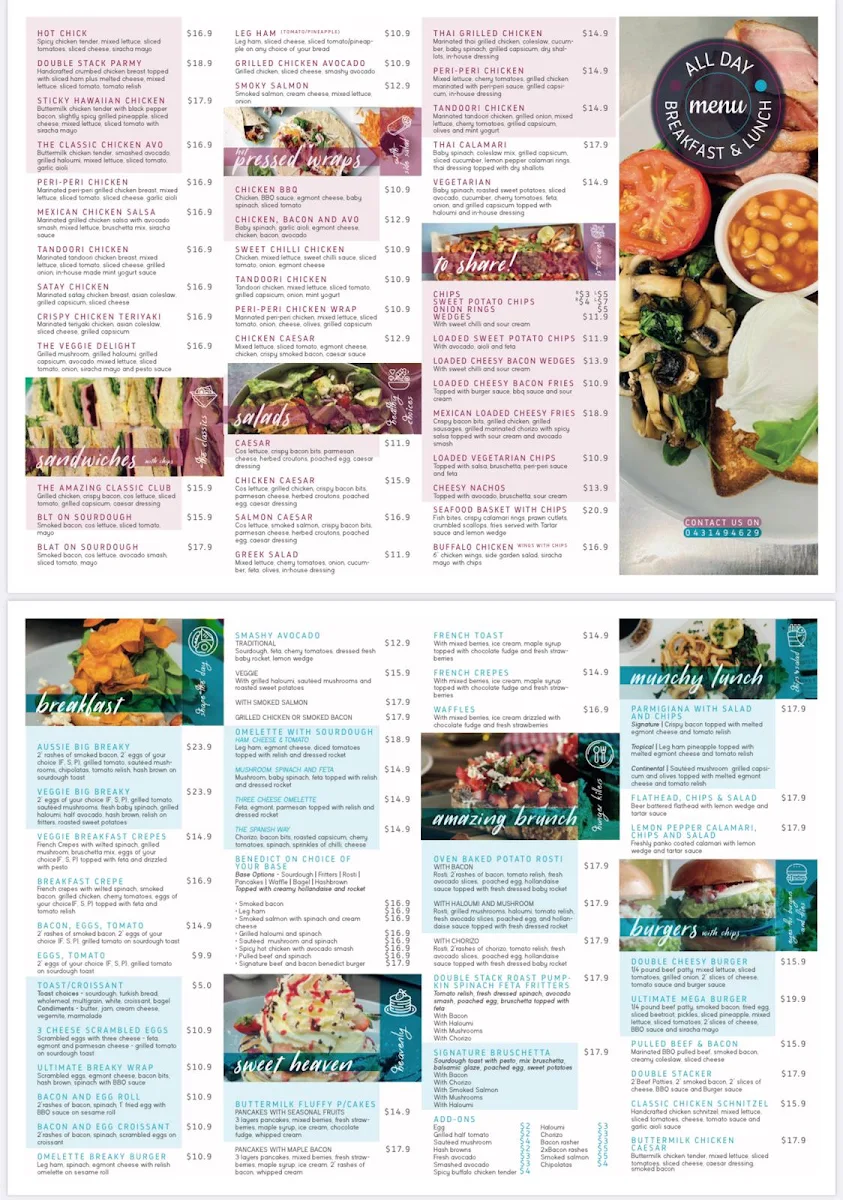 Menu, Rhyme St Cafe Eastlands