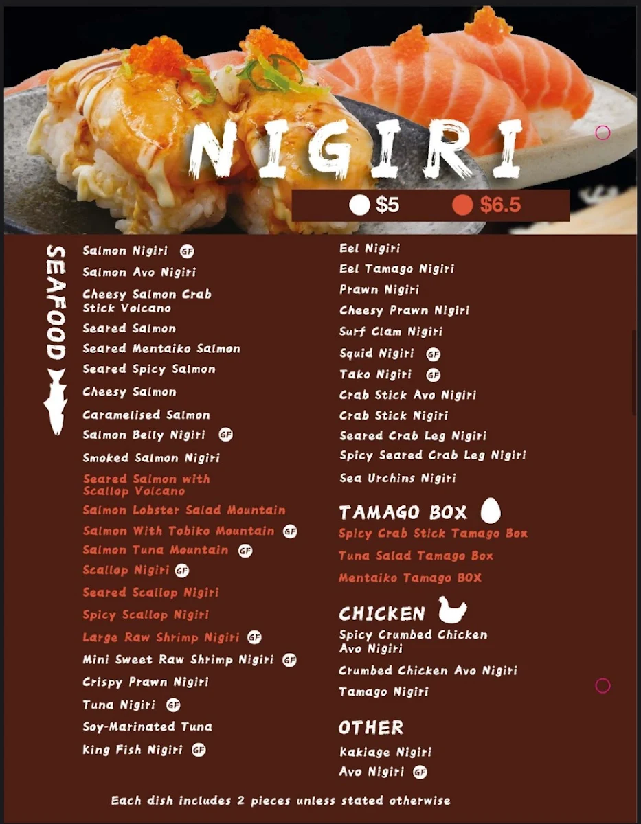 Menu, Mitsuki Katsu and Sushi Bar