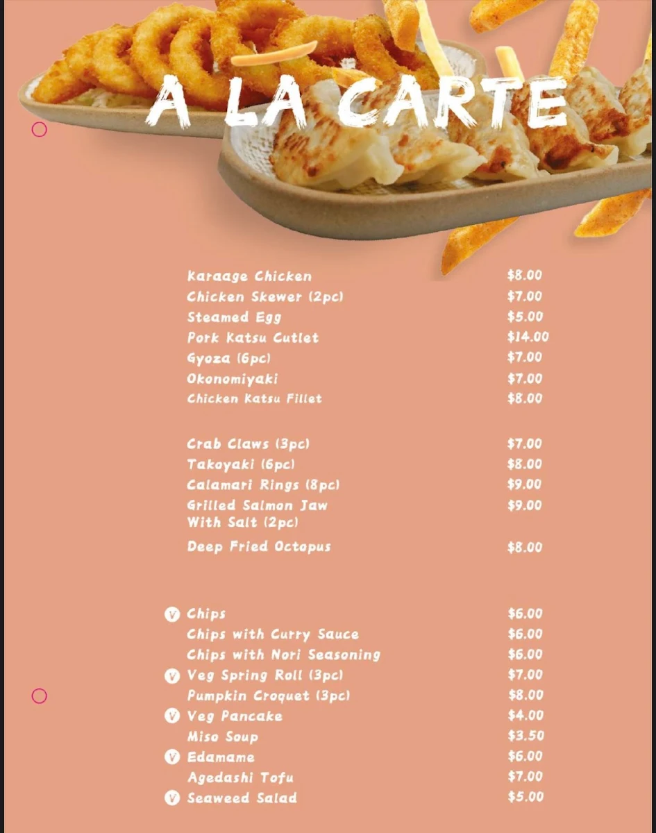 Menu, Mitsuki Katsu and Sushi Bar