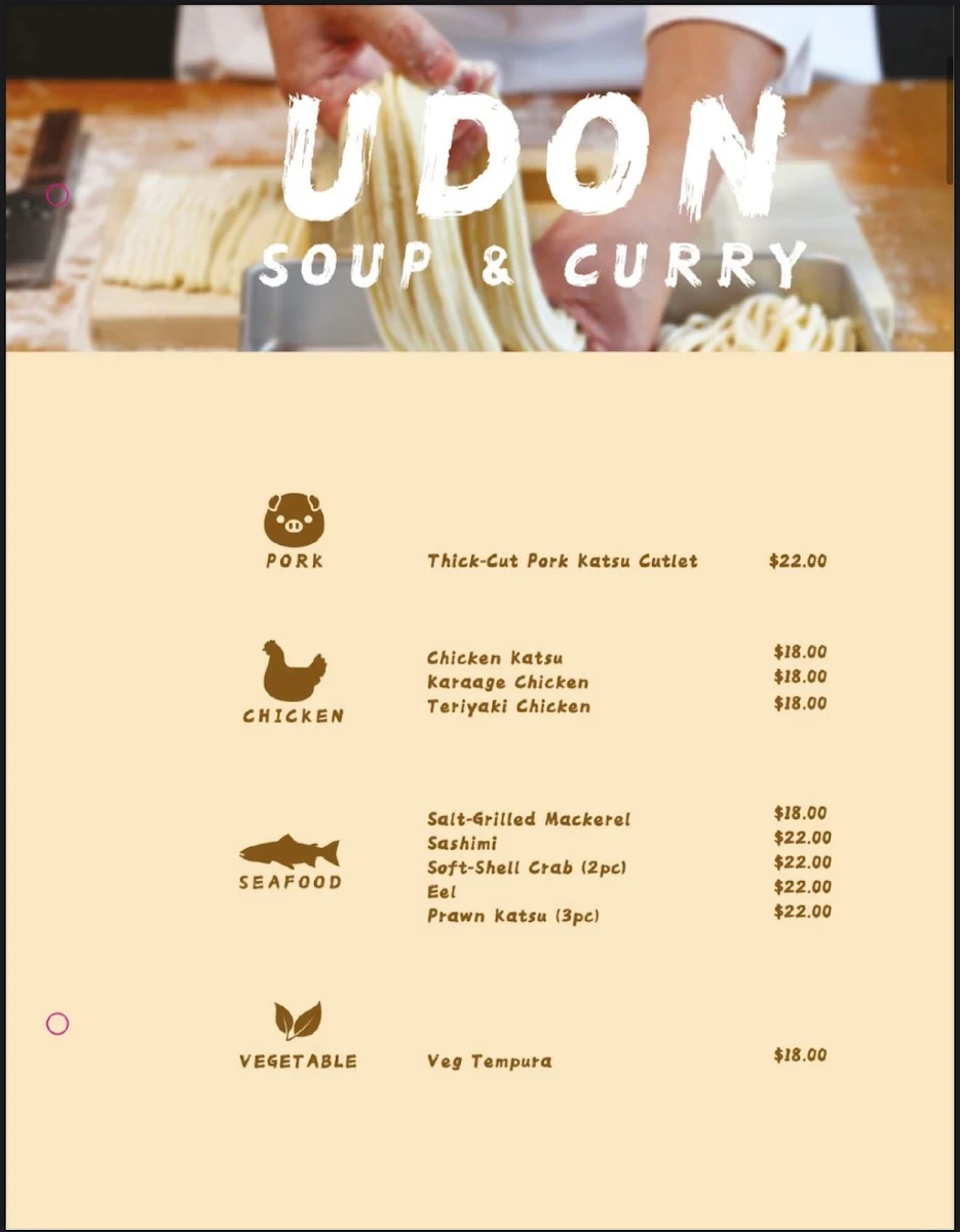 Menu, Mitsuki Katsu and Sushi Bar