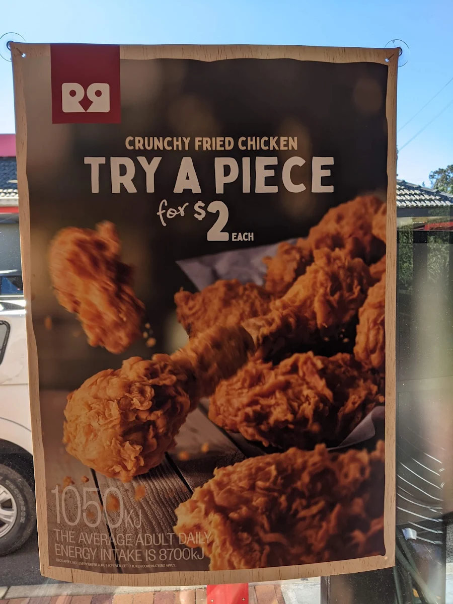 Menu, Red Rooster Arana Hills