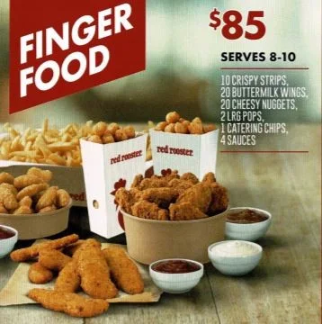 Menu, Red Rooster Arana Hills