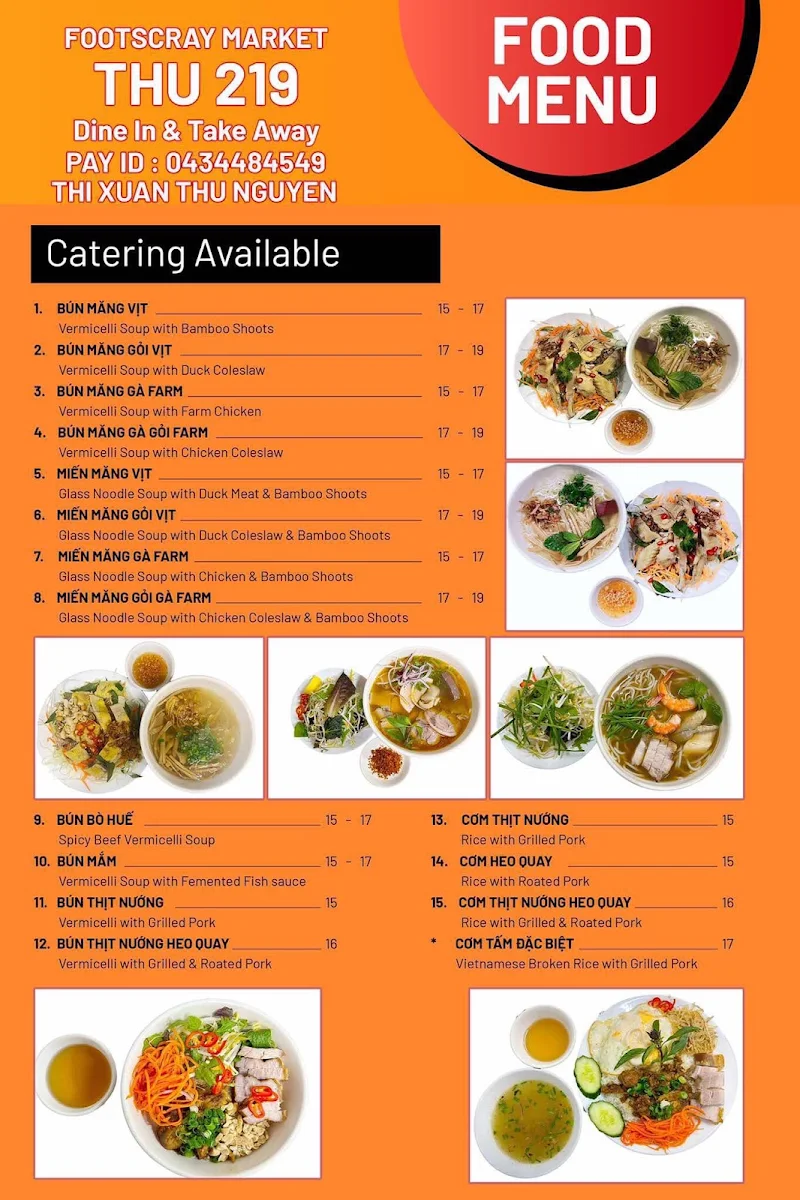 Menu, Thu 219