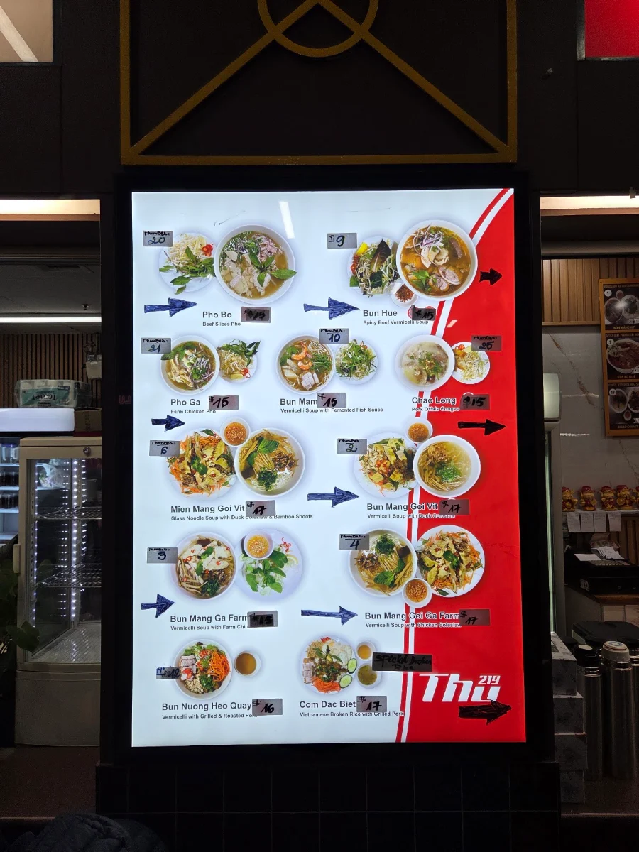 Menu, Thu 219