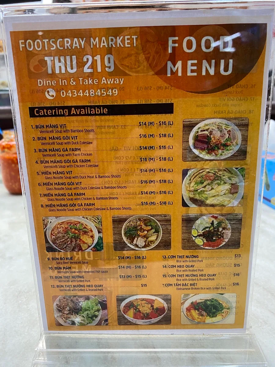 Menu, Thu 219