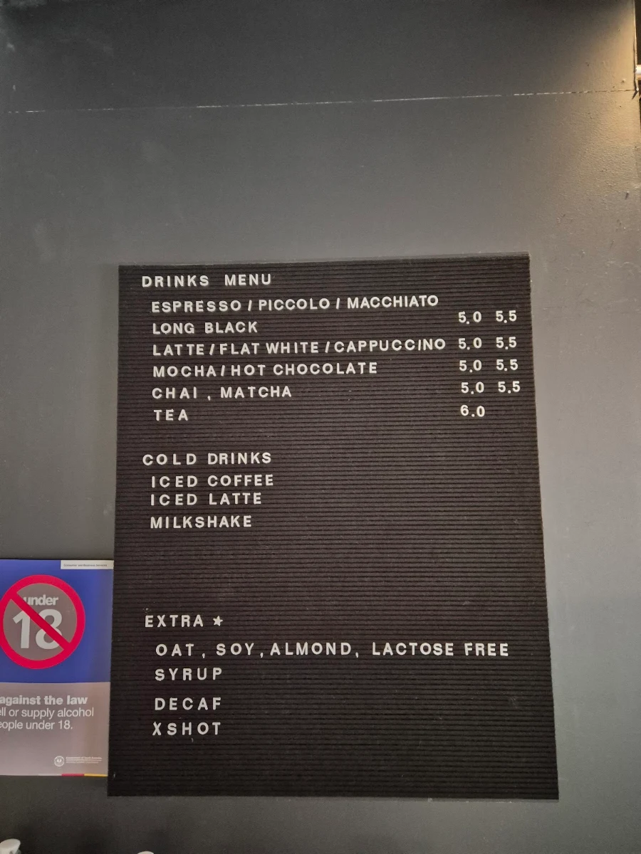 Menu, Brass Monkeys Cafe