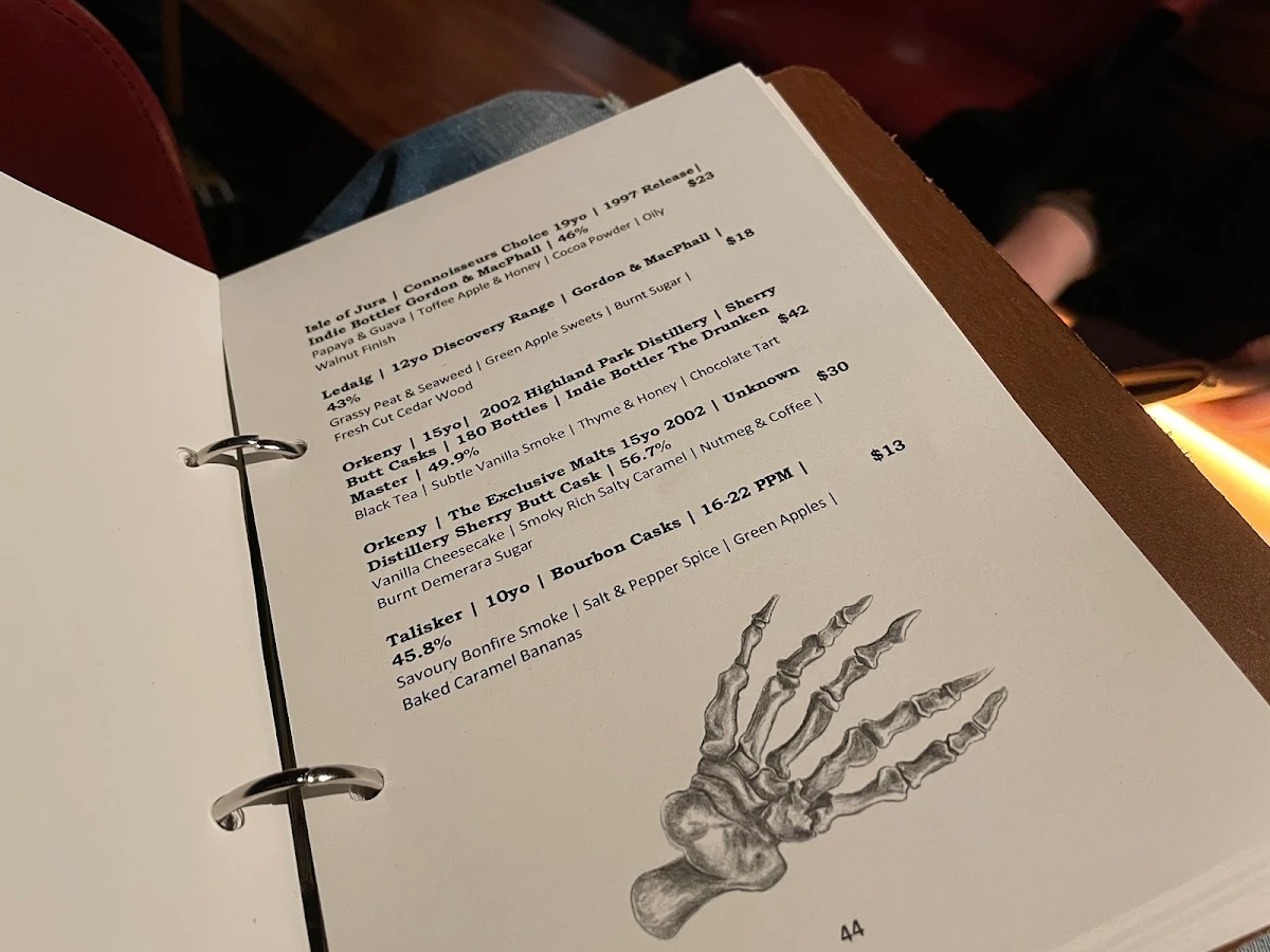 Menu, Evolve Spirits Bar