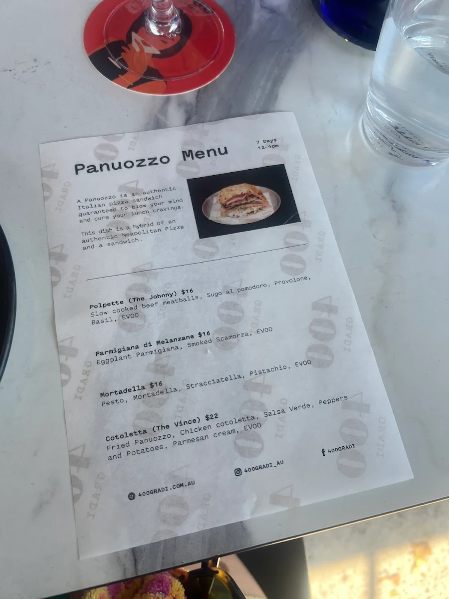 Menu, 400 Gradi - Brunswick