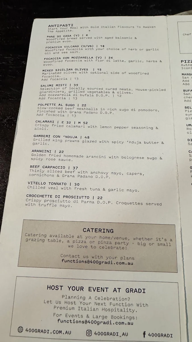 Menu, 400 Gradi - Brunswick