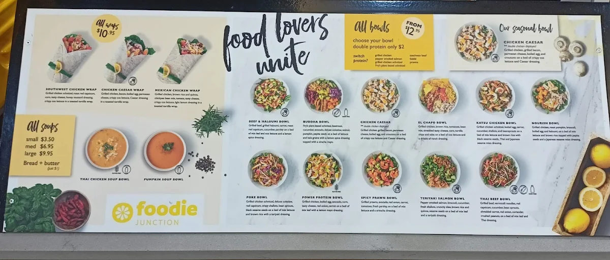 Menu, Foodie Junction