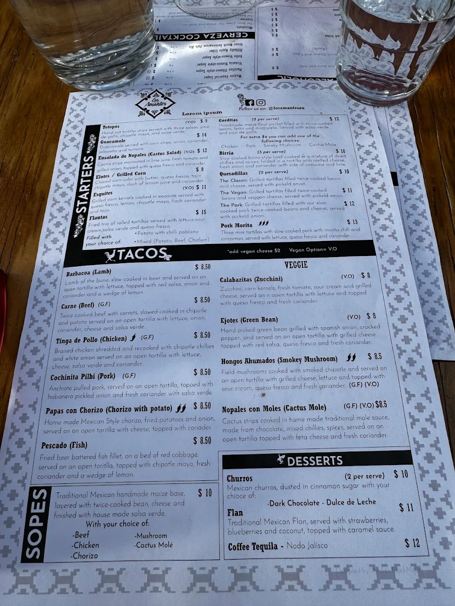 Menu, Los Amantes