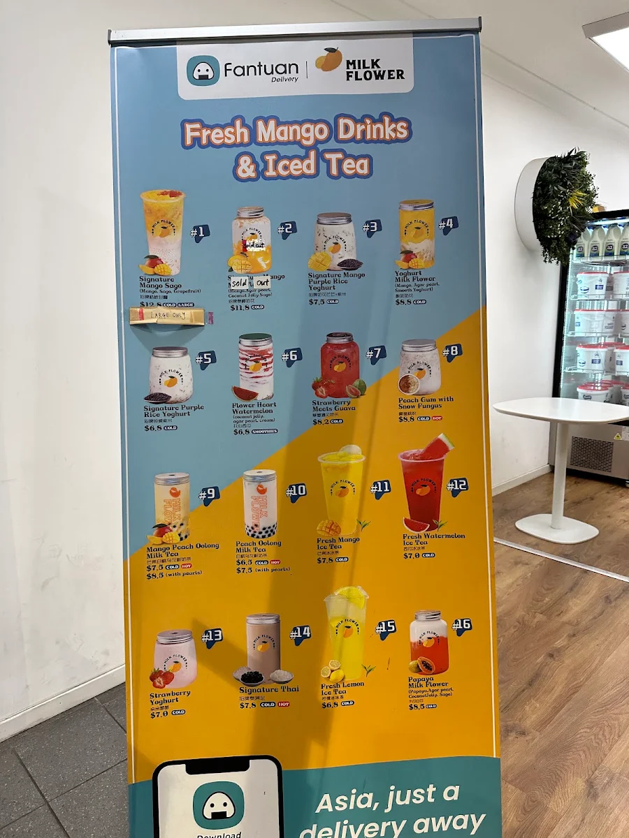 Menu, Milk Flower Campsie - 泰椰奶花 Campsie 店