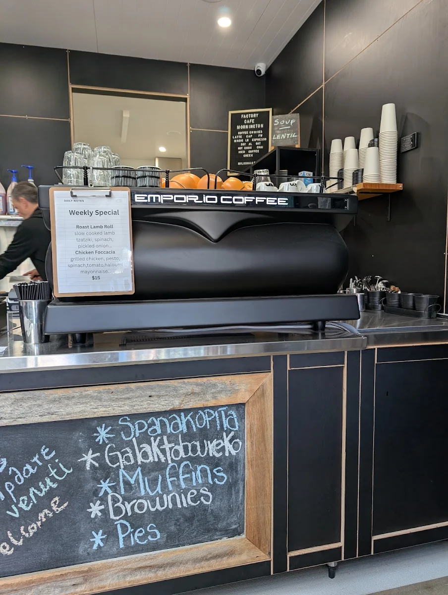 Menu, Factory Cafe Mornington