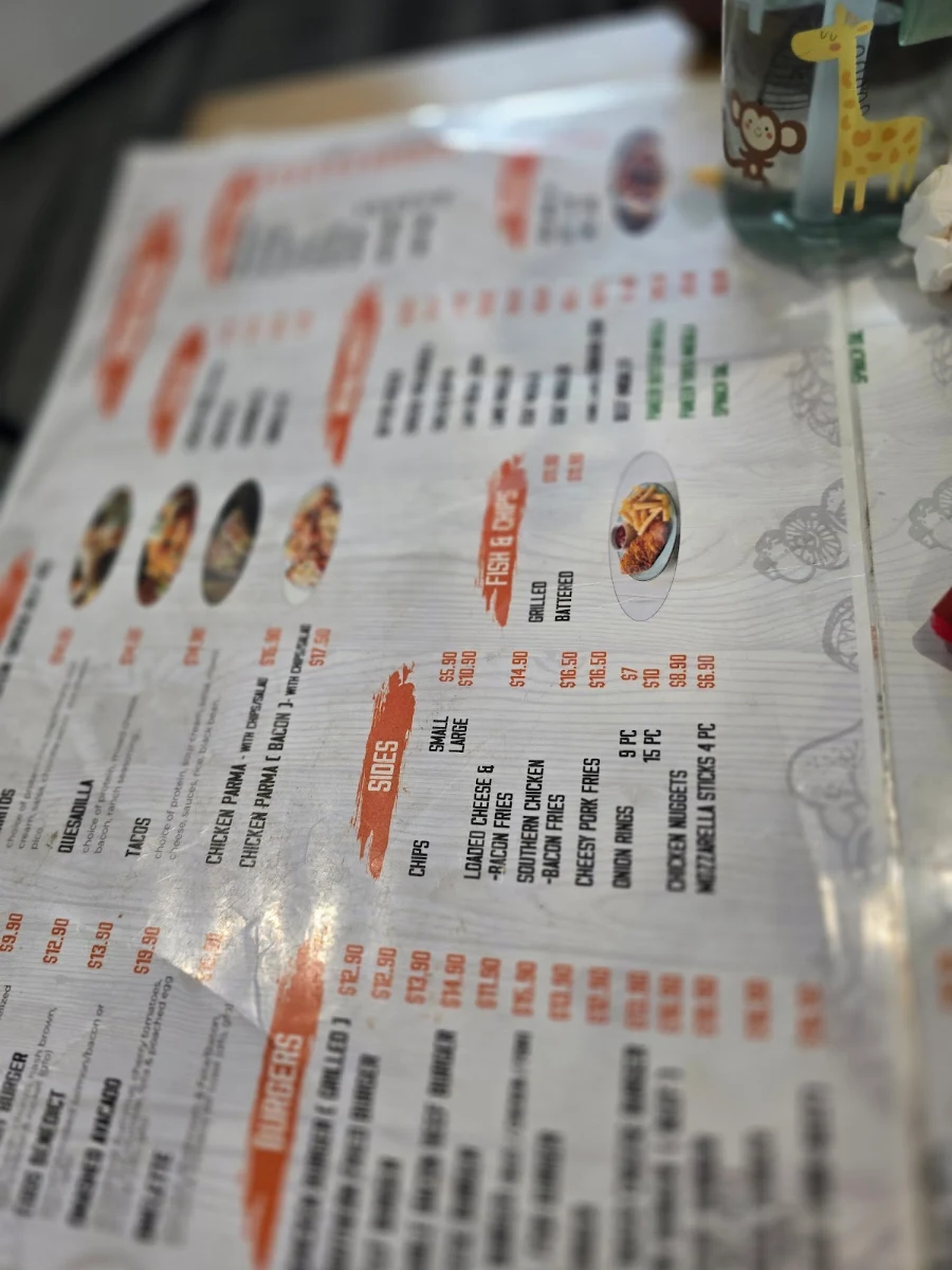Menu, Welshpool Eatery