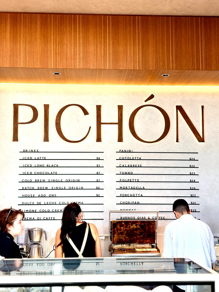Menu, Cafe Pichón