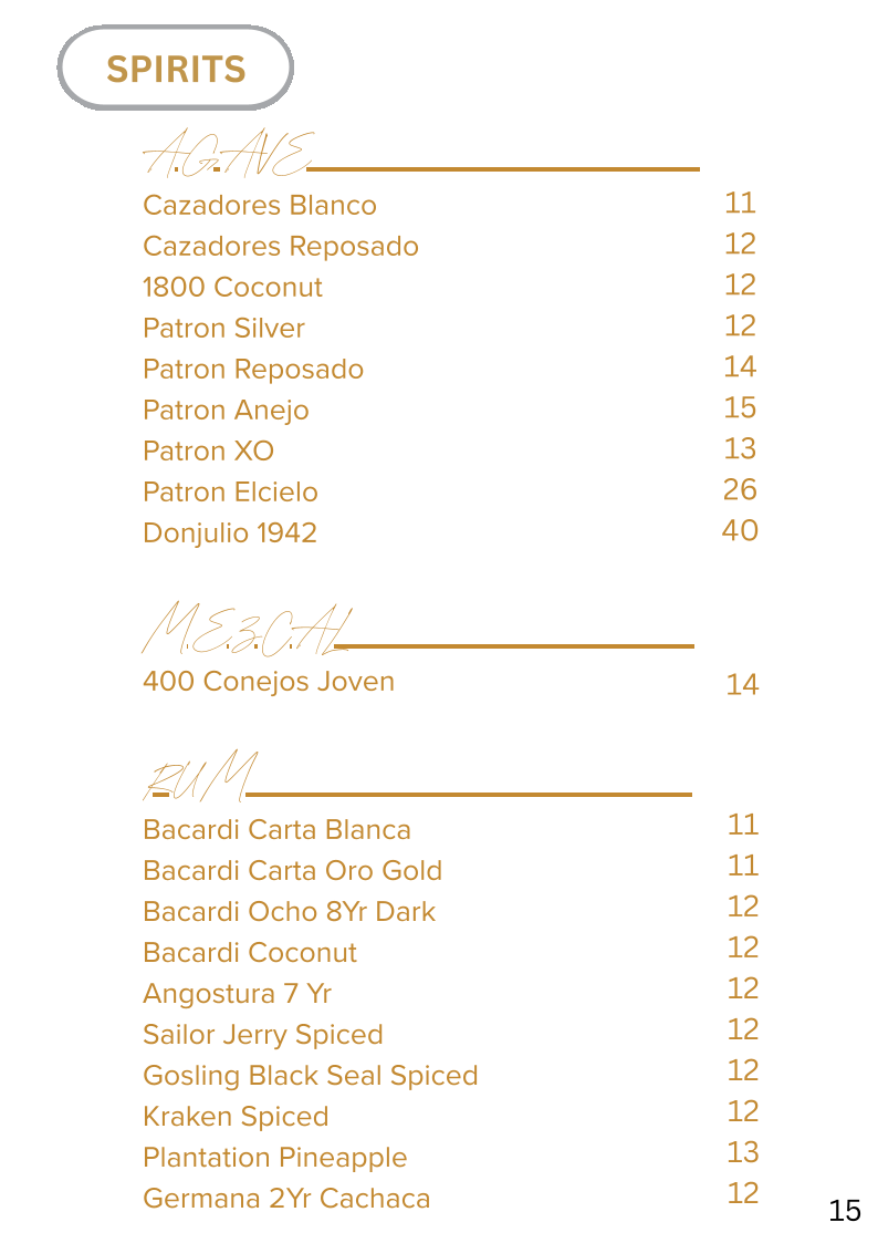Menu, Clover Dining