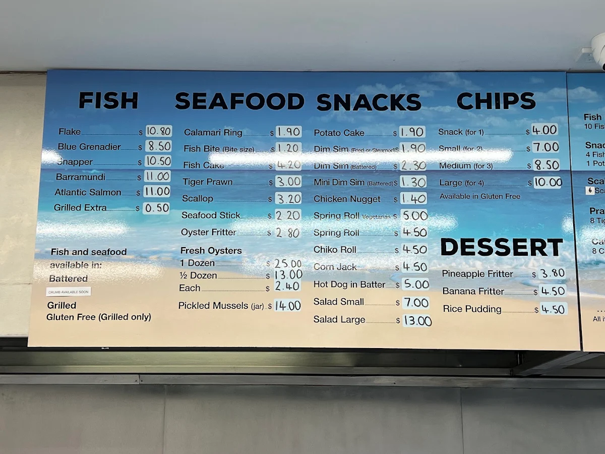 Menu, Aegean Wave Fish & Chips