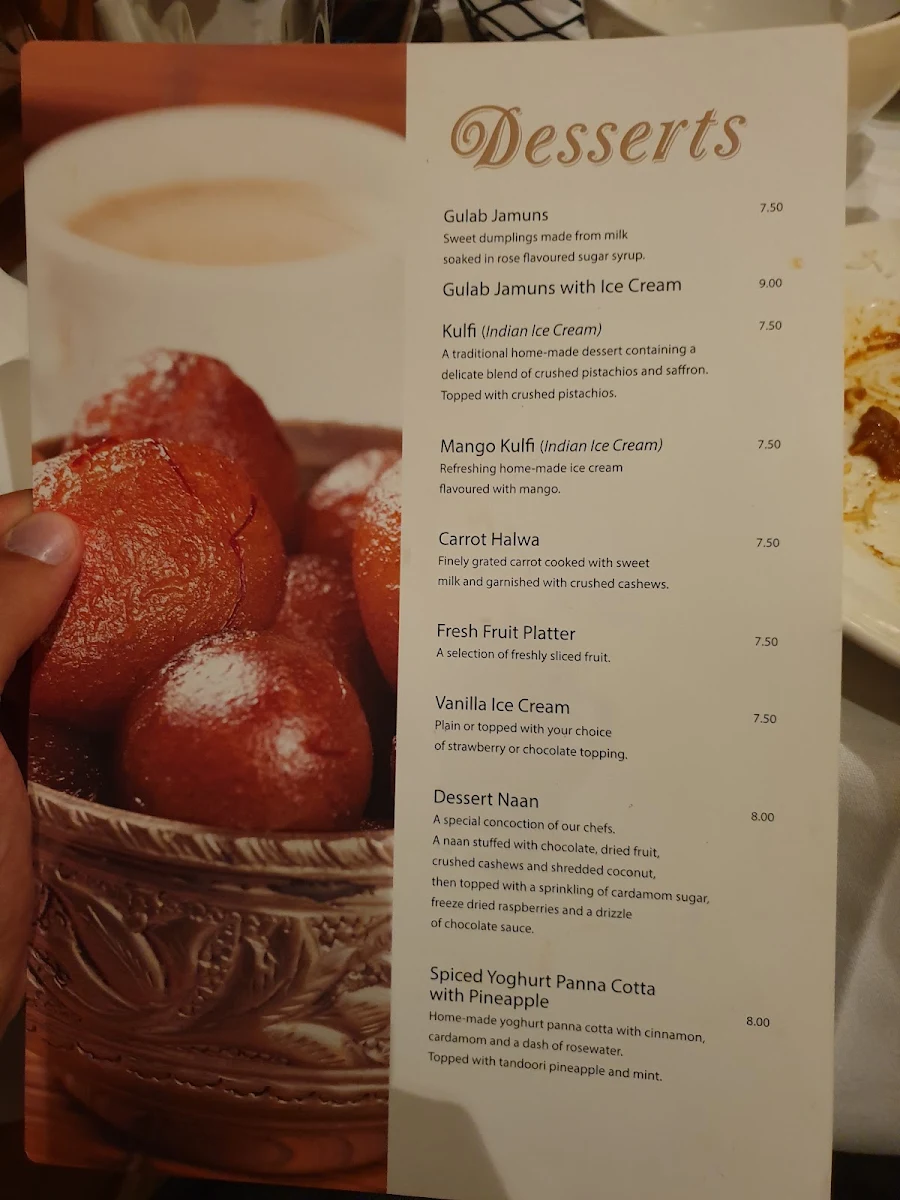 Menu, Punjab Indian Restaurant