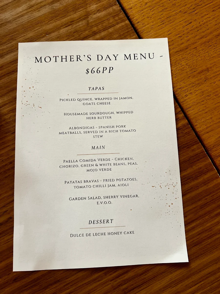 Menu, Comida Hahndorf