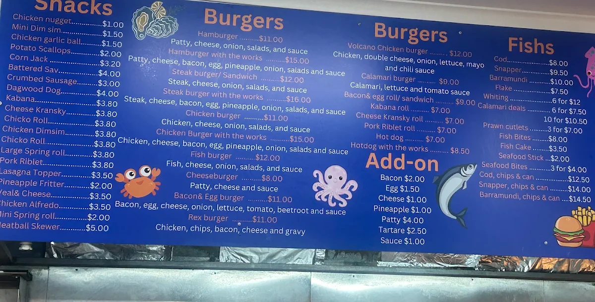 Menu, Churchill Take-Away