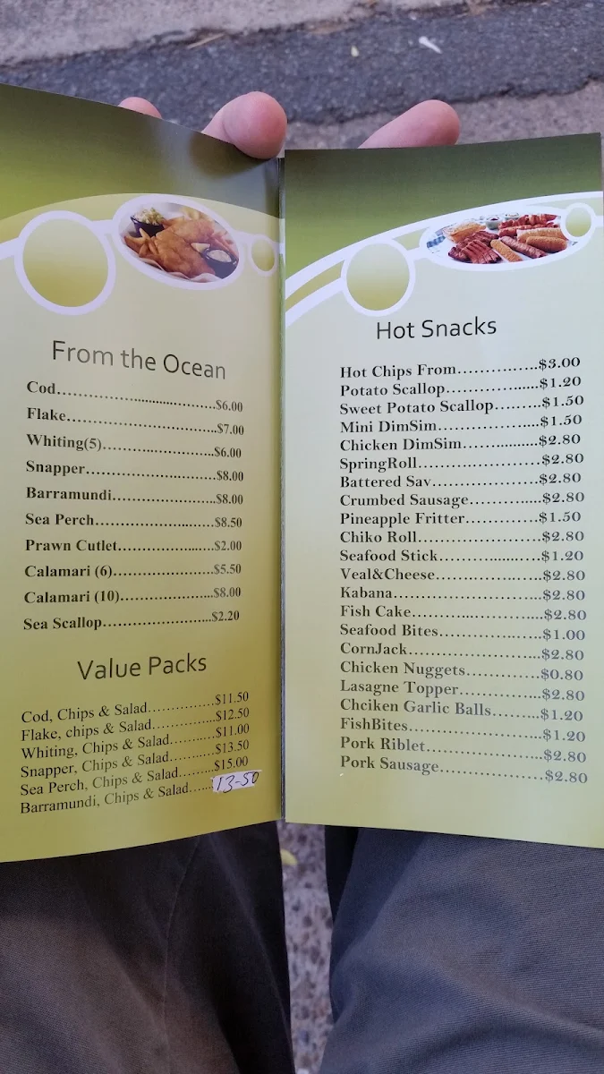 Menu, Churchill Take-Away