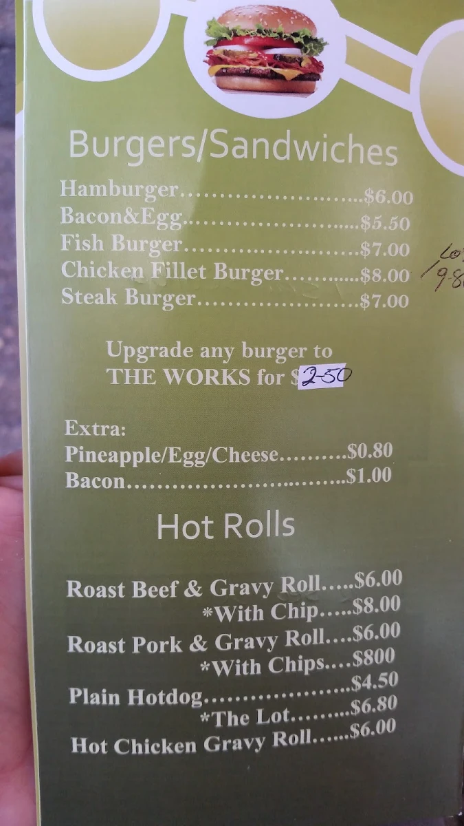Menu, Churchill Take-Away