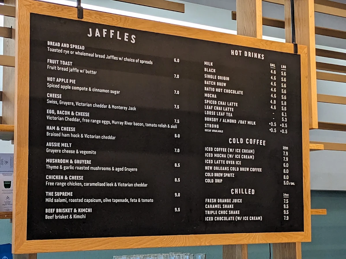 Menu, Axil Coffee Roasters