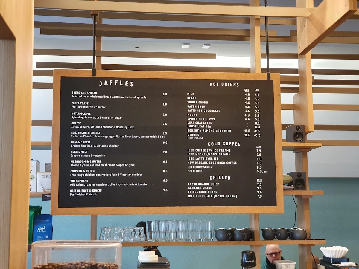 Menu, Axil Coffee Roasters