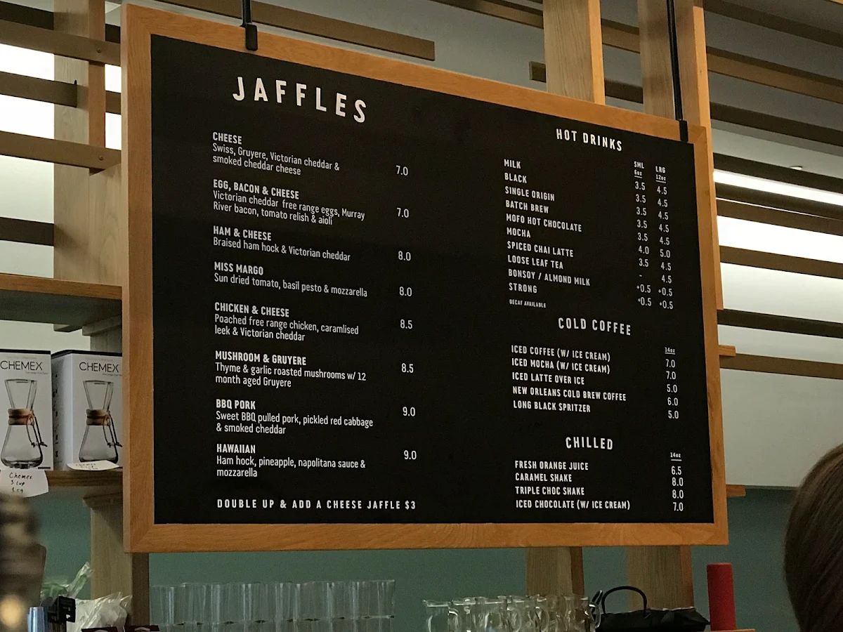 Menu, Axil Coffee Roasters