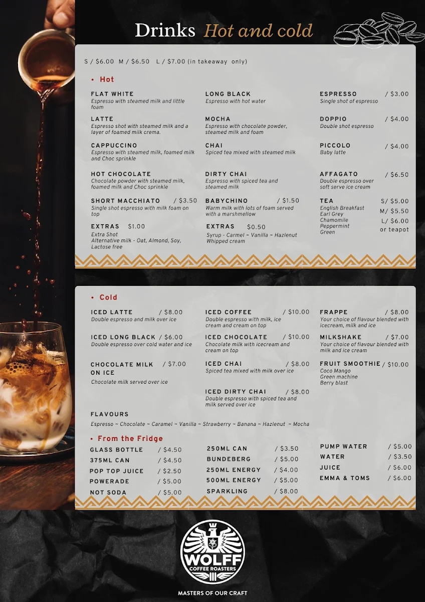 Menu, Hopes and dreams cafe