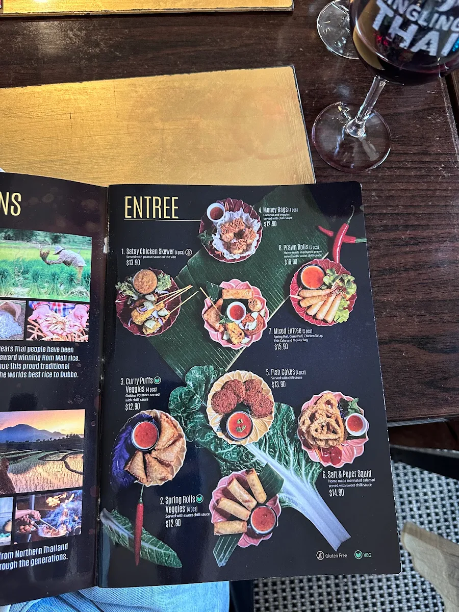 Menu, Ling Ling Thai Dubbo