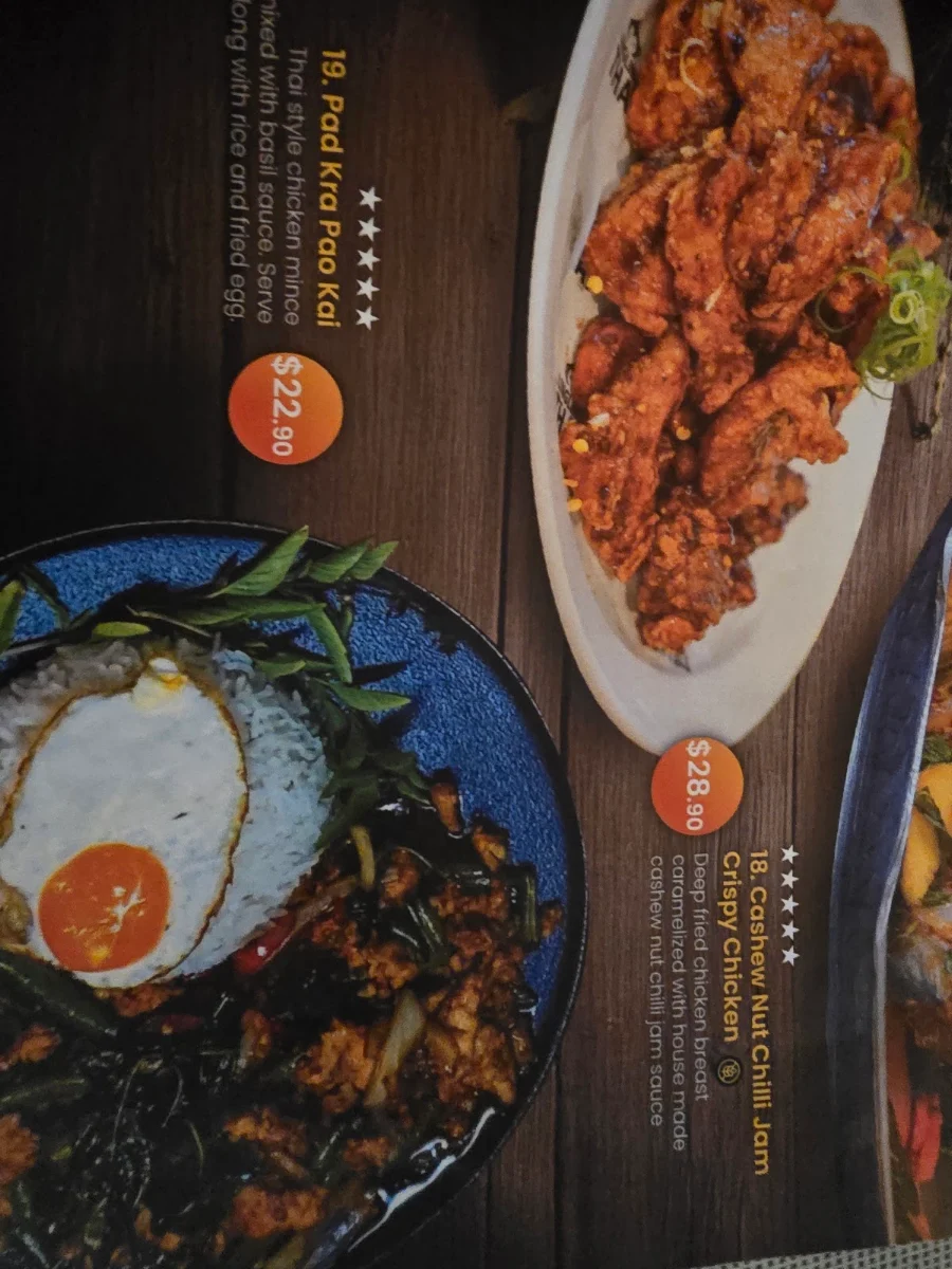 Menu, Ling Ling Thai Dubbo