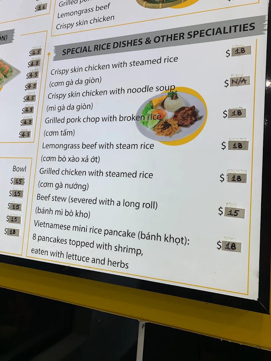 Menu, Banh Mi 233