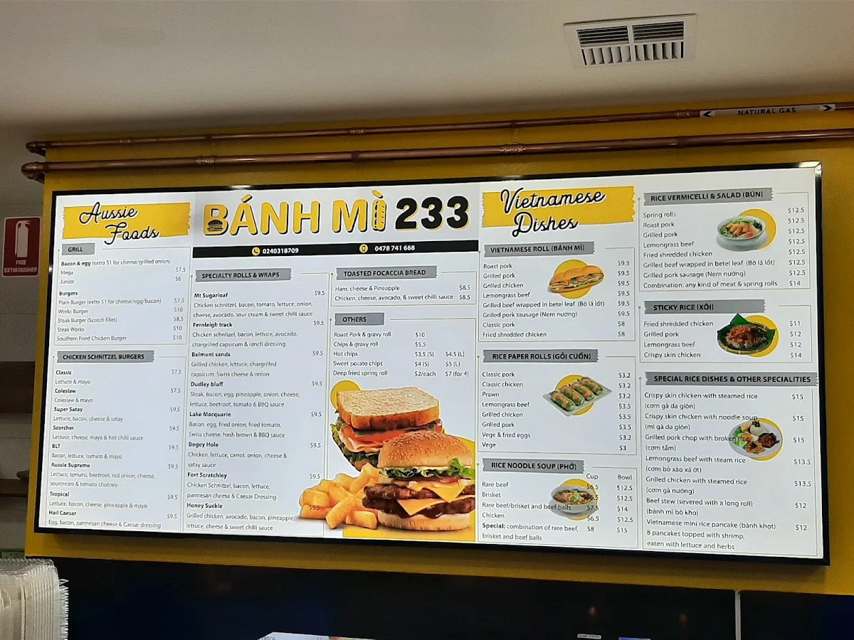 Menu, Banh Mi 233