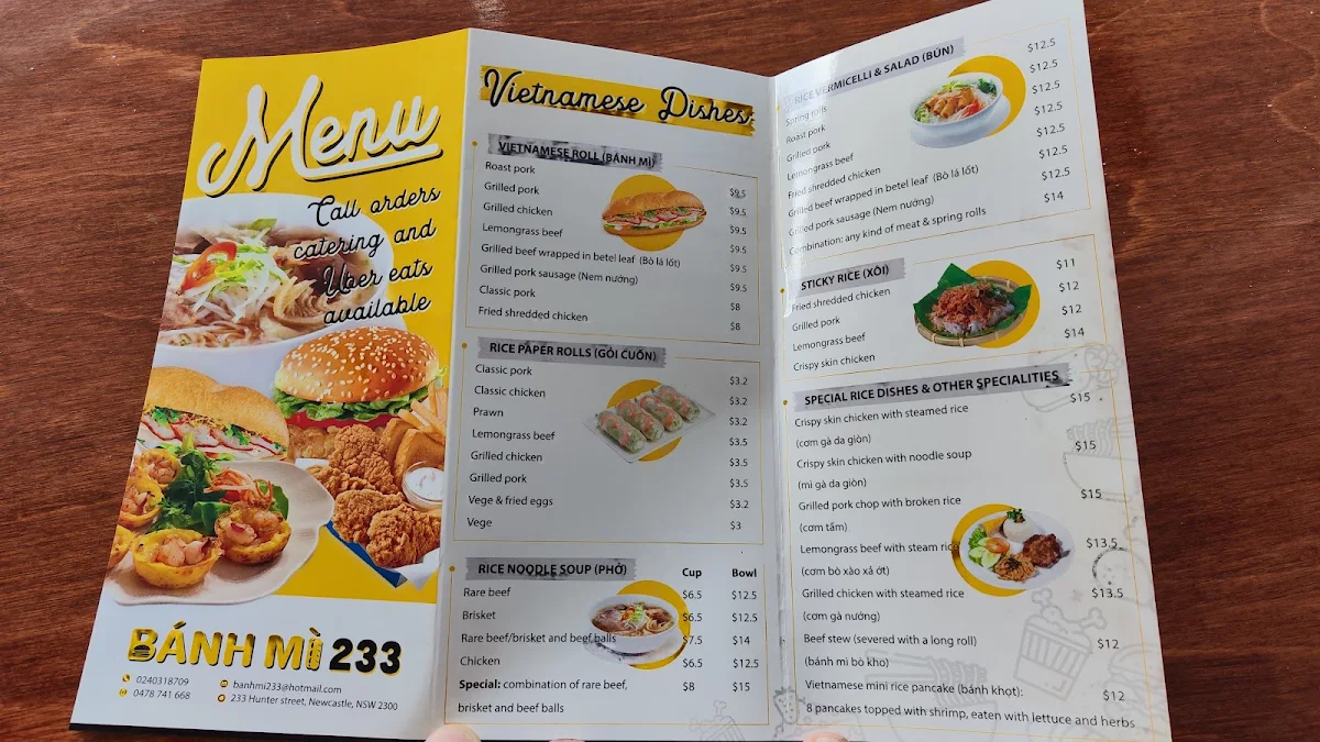Menu, Banh Mi 233